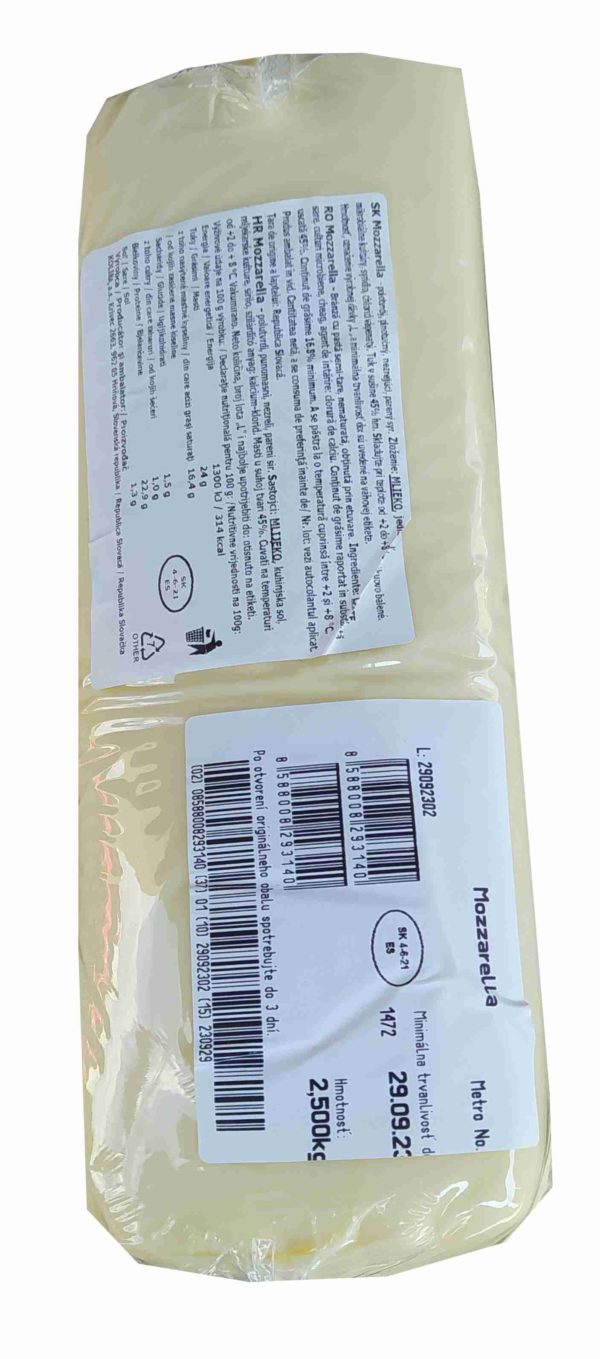 Mozzarella 45% 2.5 kg – SK