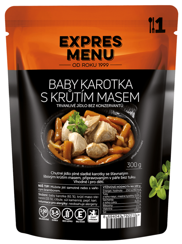 Baby karotka s krůtím masem (SCD)